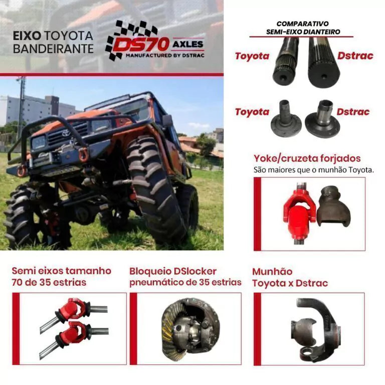 Eixo dianteiro DSTRAC Toyota Bandeirante e FJ40