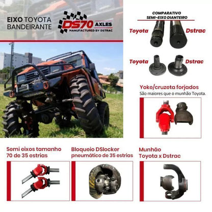 Eixo dianteiro DSTRAC Toyota Bandeirante e FJ40