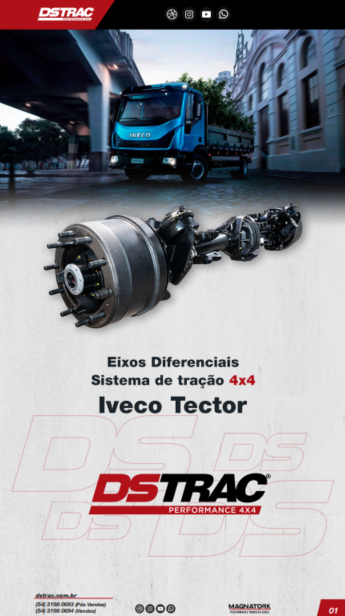 Eixo dianteiro Iveco Tector 11-190 e ônibus
