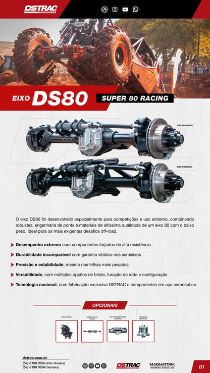 Par de eixos DSTRAC DS80 Super Kingpin Racing
