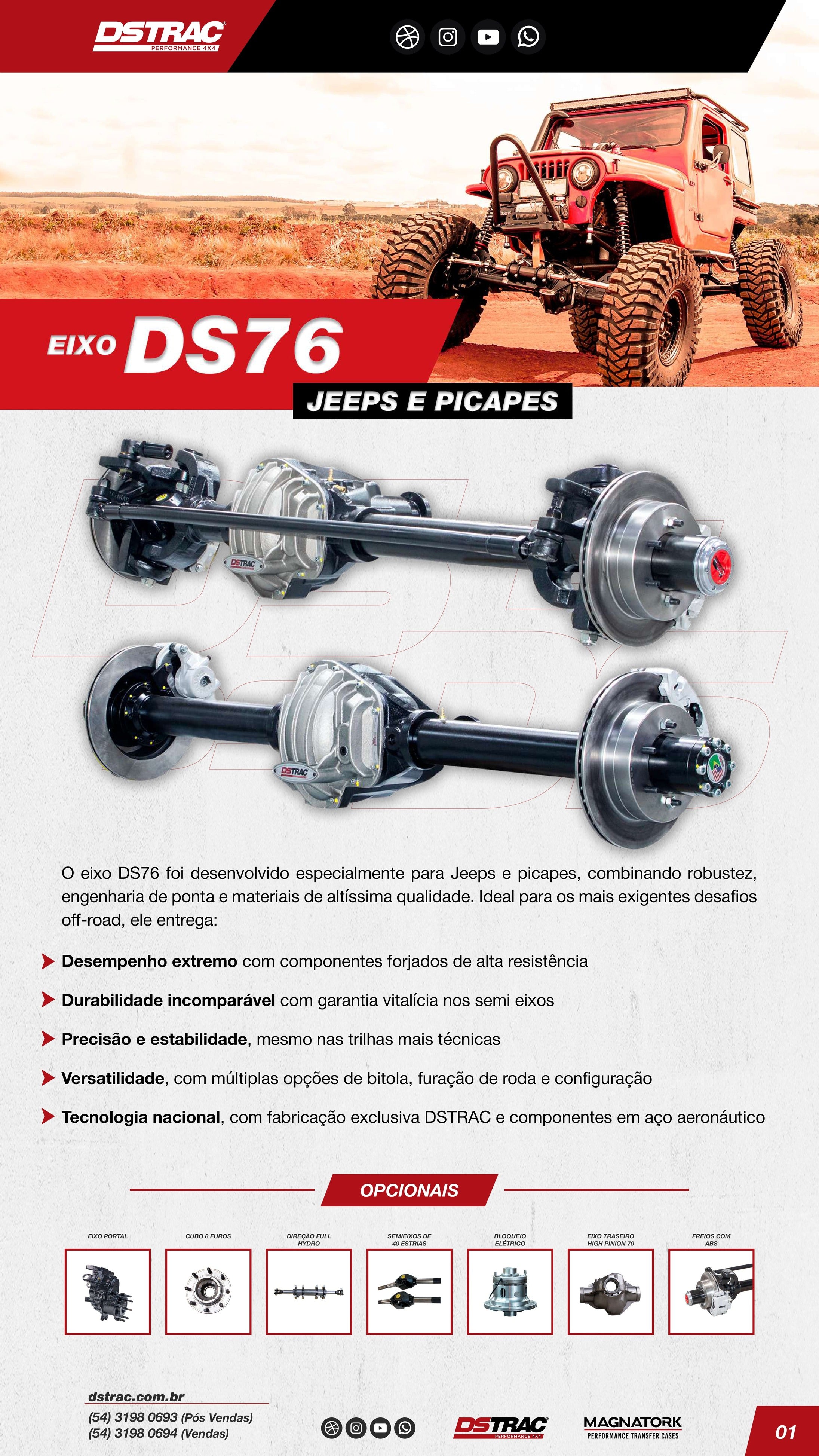 Eixo DSTRAC DS76 traseiro